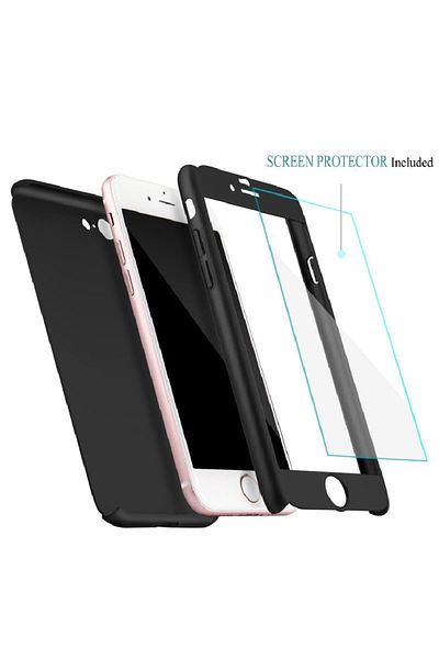 OEM Husă completă Ipaky pentru iPhone 6/6S 360 + folie de sticlă, neagră