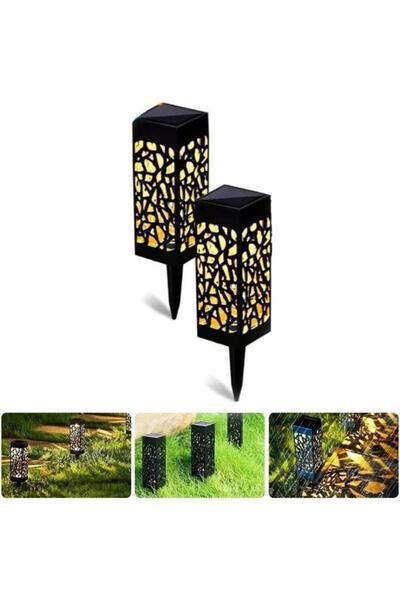 Nirnisa 2 Adet Solar Bahçe Çim Saksı Lamba Güneş Enerjili Sarı Işık Teras Bal...