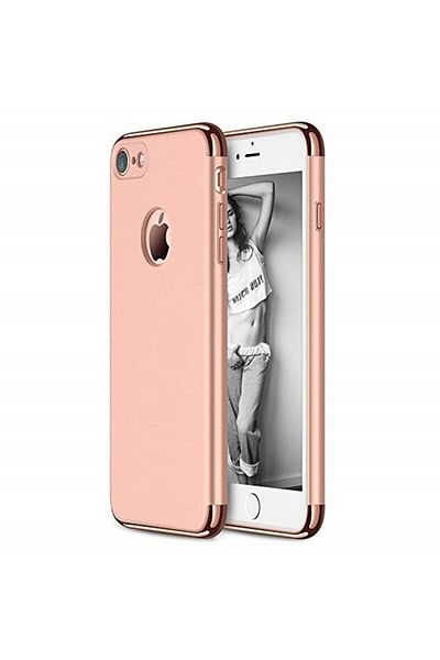 OEM Carcasă Apple iPhone 7, Elegance Luxury 3 în 1, auriu-roz