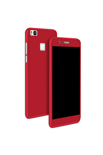 OEM Θήκη πλήρους κάλυψης 360° (μπροστά + πίσω) για Huawei P9 Lite, κόκκινη
