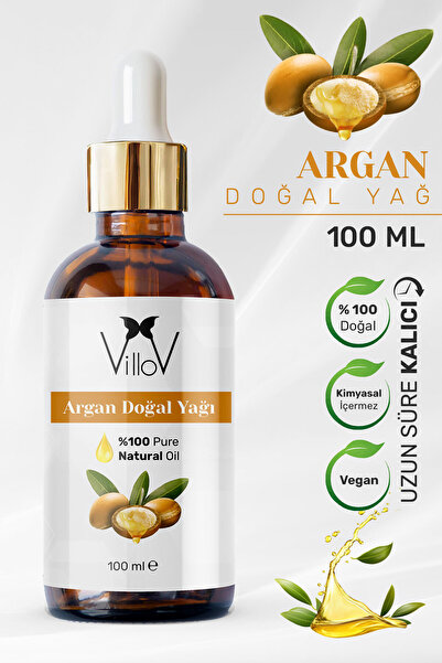 Villov Argan Uçucu Yağı Soğuk Sıkım %100 Saf ve Doğal Bitkisel Argan Essentia...