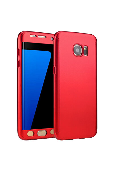 OEM 360 матов калъф с пълна защита - Samsung Galaxy S7 EDGE - червен - (преде...