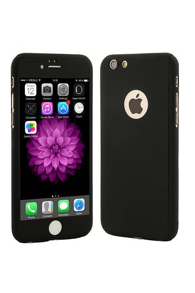 OEM Carcasă Full Cover 360° (față + spate + sticlă) compatibilă cu Apple iPhone 6 Plus / 6S Plus, neagră