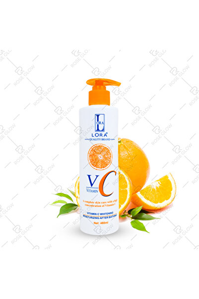 Lora Vitamin C Body Lotion | تفتيح وترطيب بعد الاستحمام بتركيز عالٍ من فيتامين سي – 480 مل