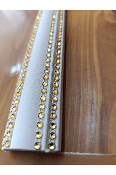 yeditepe osmanlı 4 Şeritli Dekoratif Altın Sarı Taşlı Strafor Köpük Çıta Kartonpiyer - 1 Metre