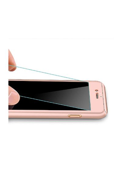OEM Carcasă Aisi pentru iPhone 7 Full Cover 360 + folie de sticlă, aurie