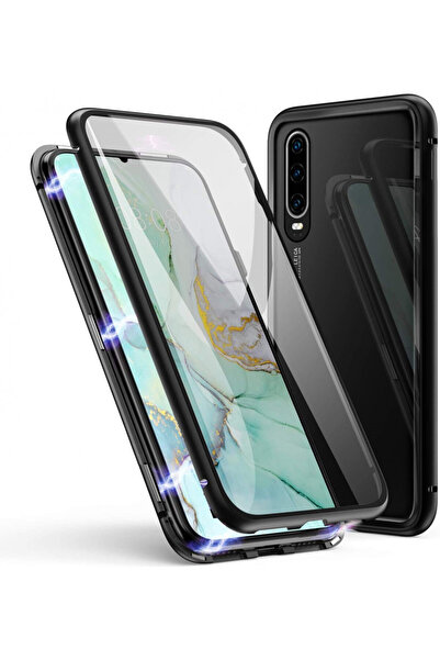 OEM Кейс за Huawei P30 Pro, Magnetic 360 черен, перфектно прилягане с първокл...