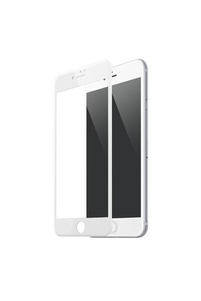 OEM Folie de sticlă 5D Apple iPhone SE2, margini colorate Alb