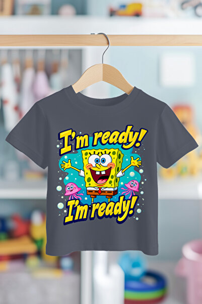 BookOrBook تي شيرت سبونج بوب Im Ready مصنوع من القطن بنسبة 100% عالي الجودة ل...