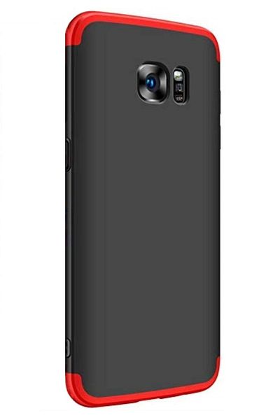 OEM Carcasă Samsung Galaxy S7 Edge, MyStyle, 360° 3 în 1 Negru-Roșu