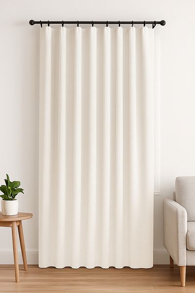 Luvora Home Nova Series Pleatless Linen Background Curtain - Cream