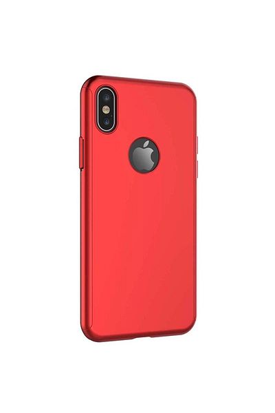 OEM Carcasă full cover 360° (față + spate + sticlă) pentru Apple iPhone XS Max, roșie