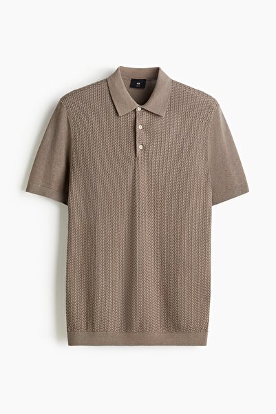 H&M Saç Örgüsü Polo Tişört Slim Fit