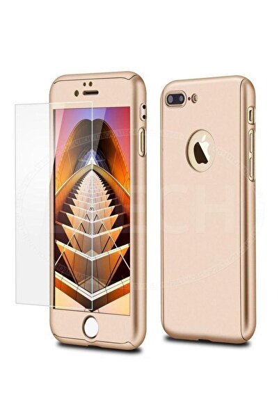 OEM Калъф за Apple iPhone 7 Plus, златист, пълно покритие на 360 градуса с бе...