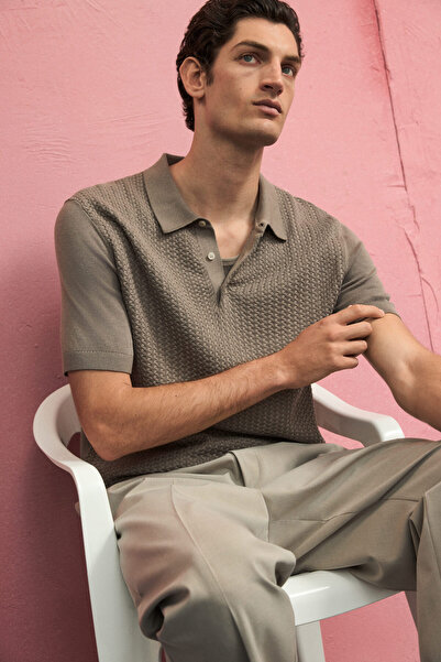 H&M Saç Örgüsü Polo Tişört Slim Fit