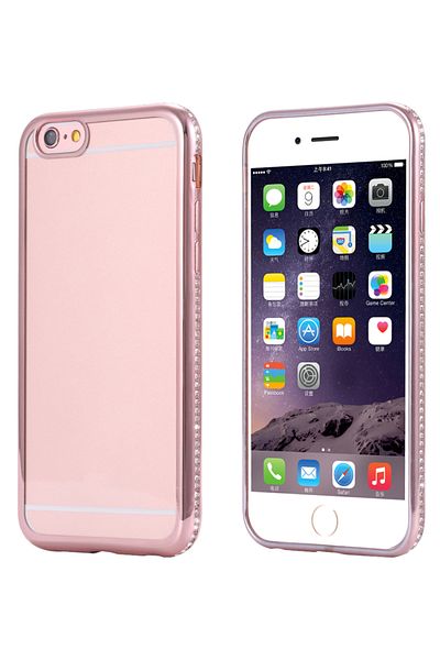 MNMYSTYLE Carcasă MyStyle galvanizată din aur roz cu diamante pentru Apple iPhone 7