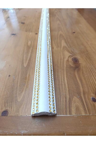 yeditepe osmanlı 4 Şeritli Dekoratif Altın Sarı Taşlı Strafor Köpük Çıta Kartonpiyer - 1 Metre