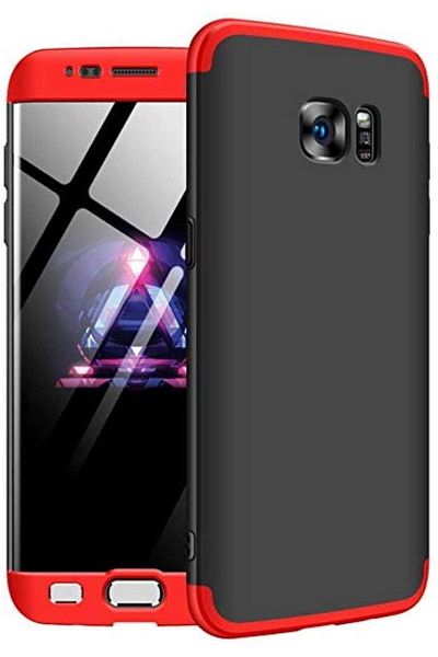 OEM Carcasă Samsung Galaxy S7 Edge, MyStyle, 360° 3 în 1 Negru-Roșu