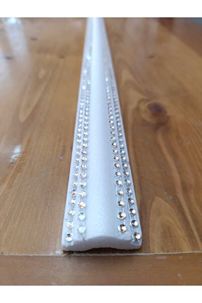 yeditepe osmanlı 4 Şeritli Dekoratif Gümüş Gri Taşlı Strafor Köpük Çıta Karto...