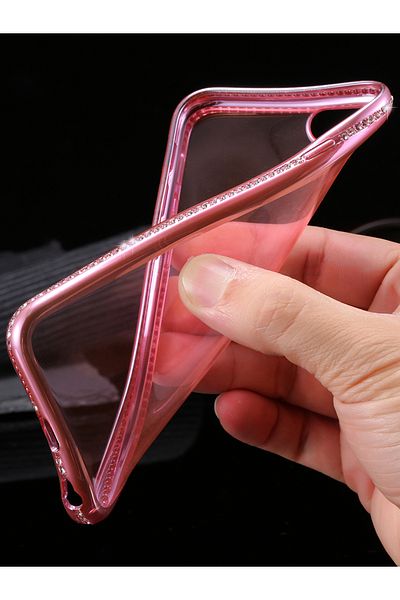 MNMYSTYLE Carcasă MyStyle galvanizată din aur roz cu diamante pentru Apple iPhone 7