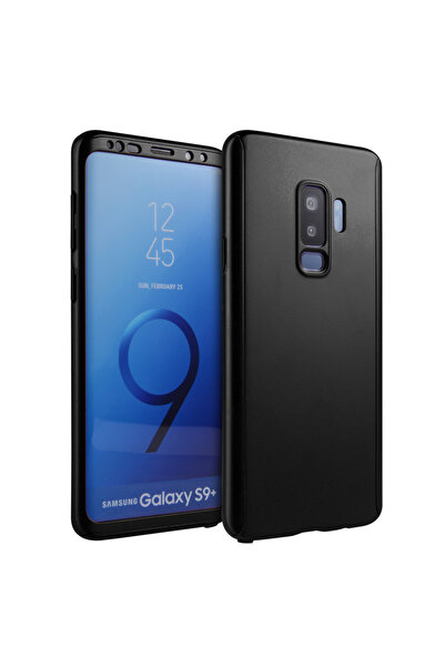 OEM Carcasă mată cu protecție completă 360° - Samsung Galaxy S9 - Neagră (faț...