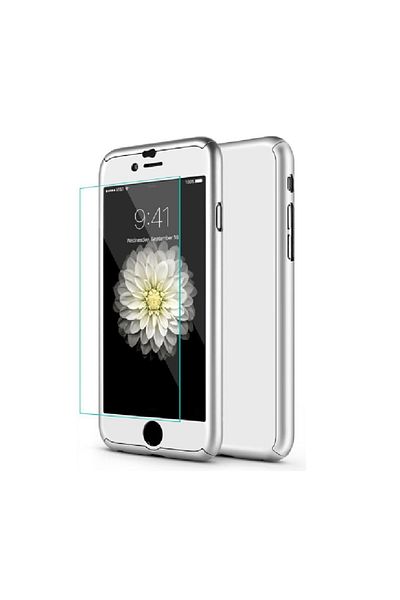 OEM Carcasă pentru iPhone 7 Full Cover 360 + folie de sticlă, argintie