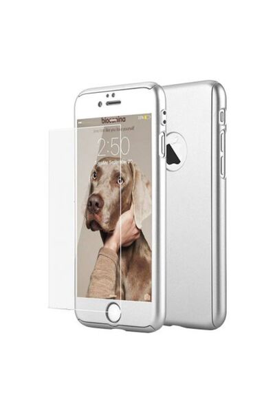 OEM Carcasă MyStyle argintie FullBody pentru Apple iPhone 8, acoperire comple...