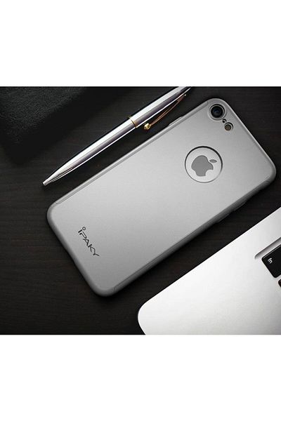 OEM Husă IPAKY Office Style - Protecție completă, decupaj 360° - iPhone 6 / 6S (argintie) cu protector de ecran