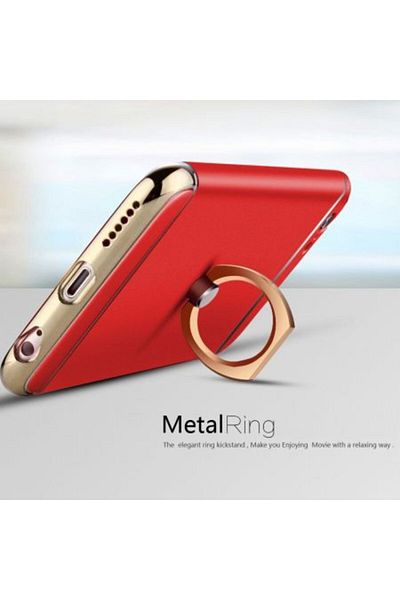 OEM Carcasă pentru Apple iPhone 6/6S, MyStyle Elegance Luxury 3in1 Ring, Roșu