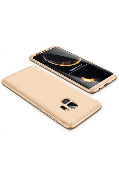 OEM Husă Samsung Galaxy S9, FullBody Elegance Luxury Gold, acoperire completă la 360 de grade cu folie de protecție