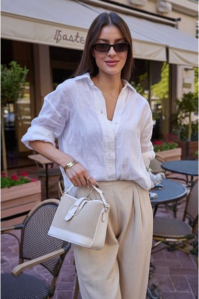 PayBuy Modern Straw and Canvas Buckle Mini Hand Shoulder Bag Cross Use Daily Elegance