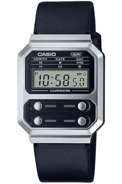 Casio Retro Vintage Unisex Wristwatch - Quartz Casual Black Band Resin Case Digital Black Dial