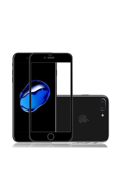 OEM Folie de sticlă 3D neagră MyStyle pentru Apple iPhone 7 Plus, protecție completă, margini curbate.