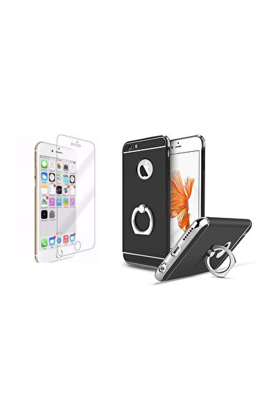 OEM Pachet husă Apple iPhone 6/6S, inel MyStyle Elegance Luxury 3in1 negru, f...