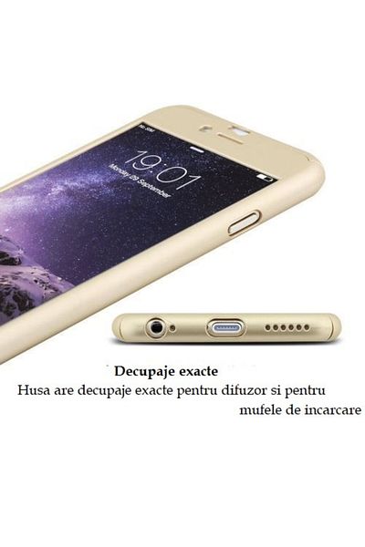 OEM Folie de protecție completă Ipaky Dynamite originală pentru iPhone 6 / iPhone 6S, 360° + sticlă, aurie