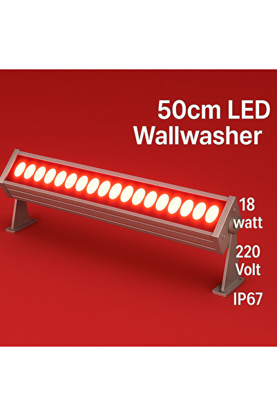 DEHALUX LED LIGHTING SOLUTIONS 50cm 18w Led Wallwasher Kırmızı | Dış Cephe, M...