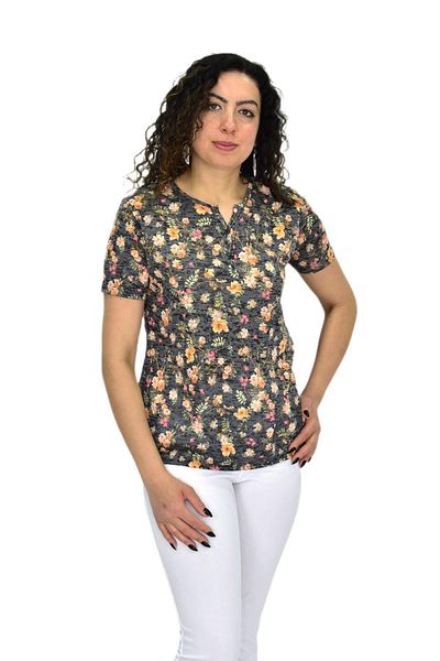 LİNSOLİTA Women's Short Sleeve Printed Blouse Bgl-St04698
