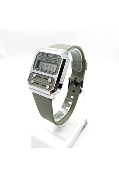 Casio Unisex Watch Vintage Digital Clear Dial Resin Band A100WEF-3ADF