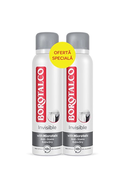 Borotalco Pachet 2 x Deodorant Spray Borotalco Invisible Dry 150 ml