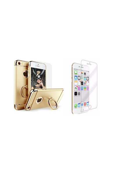 OEM Комплект калъф за Apple iPhone 6/6S, MyStyle Elegance Luxury 3in1 Ring Go...