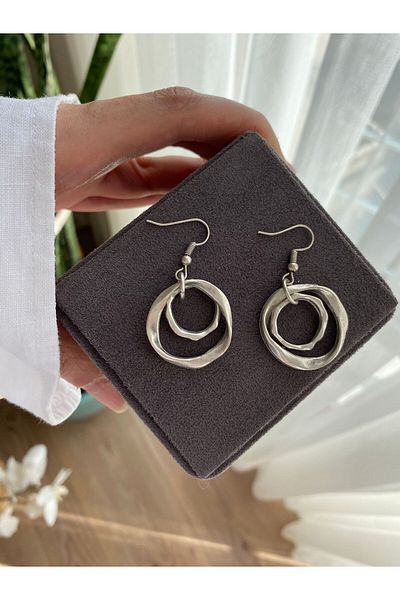 marsel aksesuar Auger Ring Silver Colored Earrings