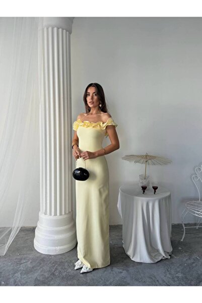 conconmoda Yuna Tasarım Uzun Atlas Elbise