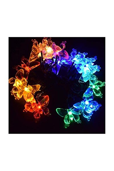 SIKS Ghirlandă luminoasă de grădină cu energie solară, fluture, 50 LED-uri, l...