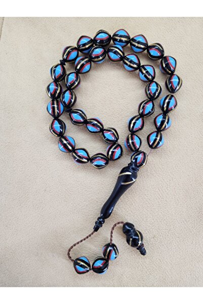 TMD AKSESUAR Silver and Enamel Inlaid Prayer Beads on Watermelon Slice Kuka