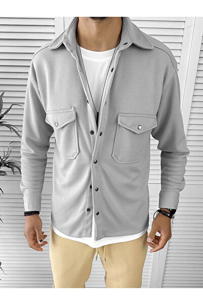 dehaine Men's shirt, casual, gray, 12910