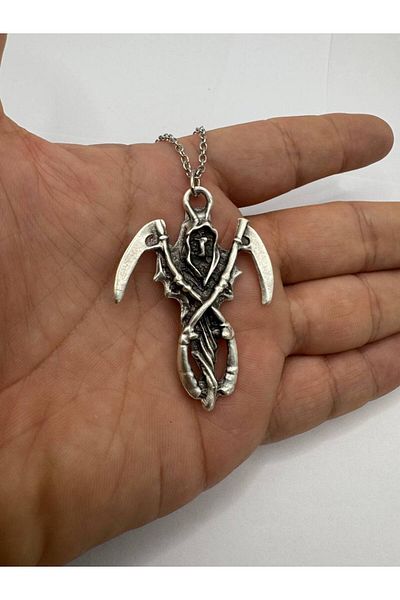 Herşey Nota Angel of Death Necklace – Dark and Meaningful Design Special for Gothic Souls - 60 cm Chain
