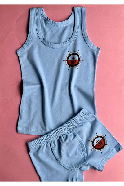 VicTroy Seaboy |   2-Piece Cotton Sailor Boy Model, Singlet and Shorts Set (4 Pieces) 10E27-28