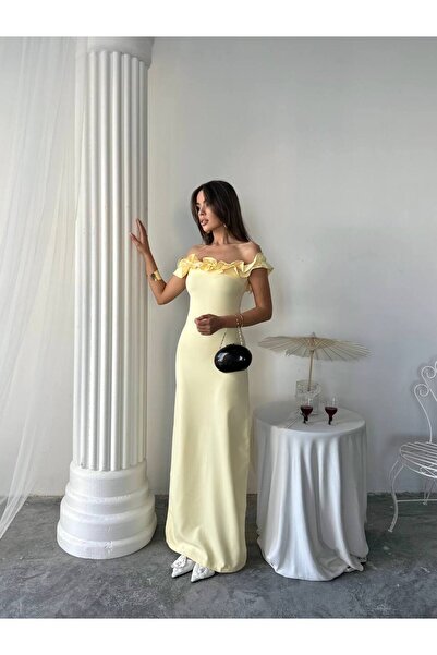 conconmoda Yuna Tasarım Uzun Atlas Elbise