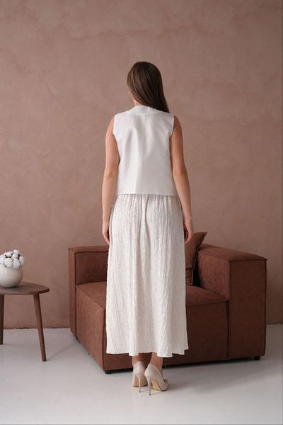 369 etnik butik Σετ γυναικείο λινό γιλέκο και φούστα