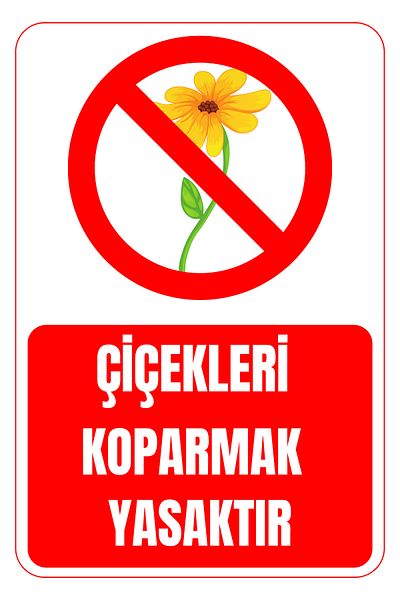 Girl Power 35 X 50 Flowers Picking Is Prohibited Foil Printing Sticker Warning Sign